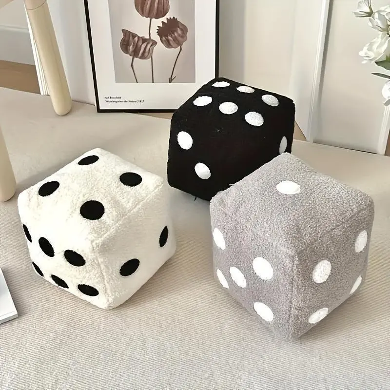 Dice Shaped Plush Pillow, Funny and Soft Decorative Accent for Game Rooms, Watch Parties, and Home Decor, Pillows, Soft Cushions, Watch Party, Playful Look