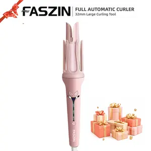 Faszin Automatic Hair Curler, 32mm Rotating Curling Iron with Negative Ions, 3 Adjustable Temperature Settings, Ceramic Curling Wand for Women, Home Hair Styling Tool