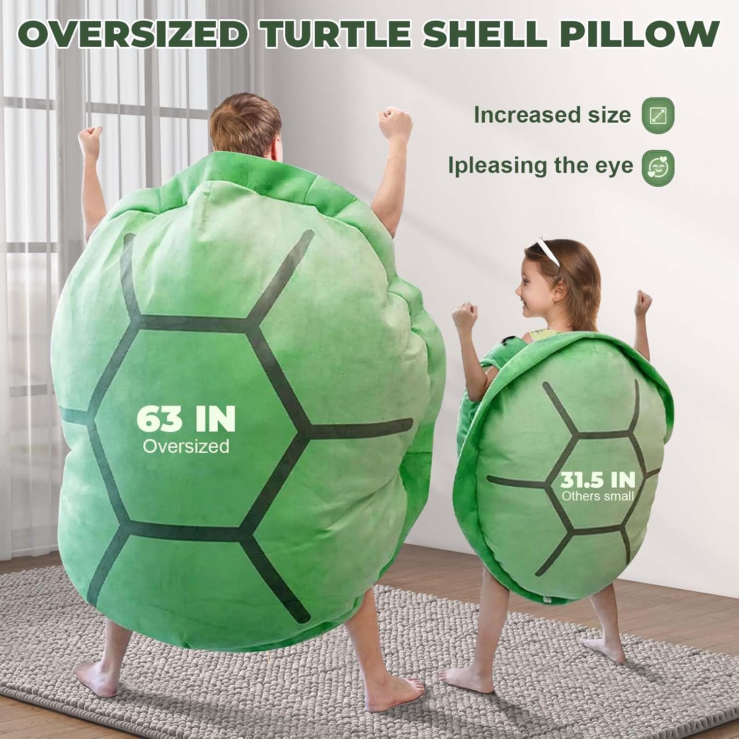 63in Multifunctional Giant Wearable Turtle Shell Pillow, Adult Wearable Big Turtle Shell Pillow Weighted Pillow, Green Wearable Turtle Shell Pillow (Green, 63in) 63in Multifunctional Giant Wearable Turtle Shell Pillow, Adult Wearable Big Turtle Shell Pillow Weighted Pillow, Green Wearable Turtle Shell Pillow (Green, 63in)
