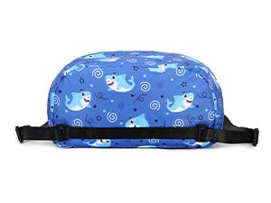 L-PCB016 Children Boy Girl Ocean Shark Print Drawstring Backpack Outdoor Casaul Portable Shoulder Bag Swim Gymsack Sack Pack Dark Blue