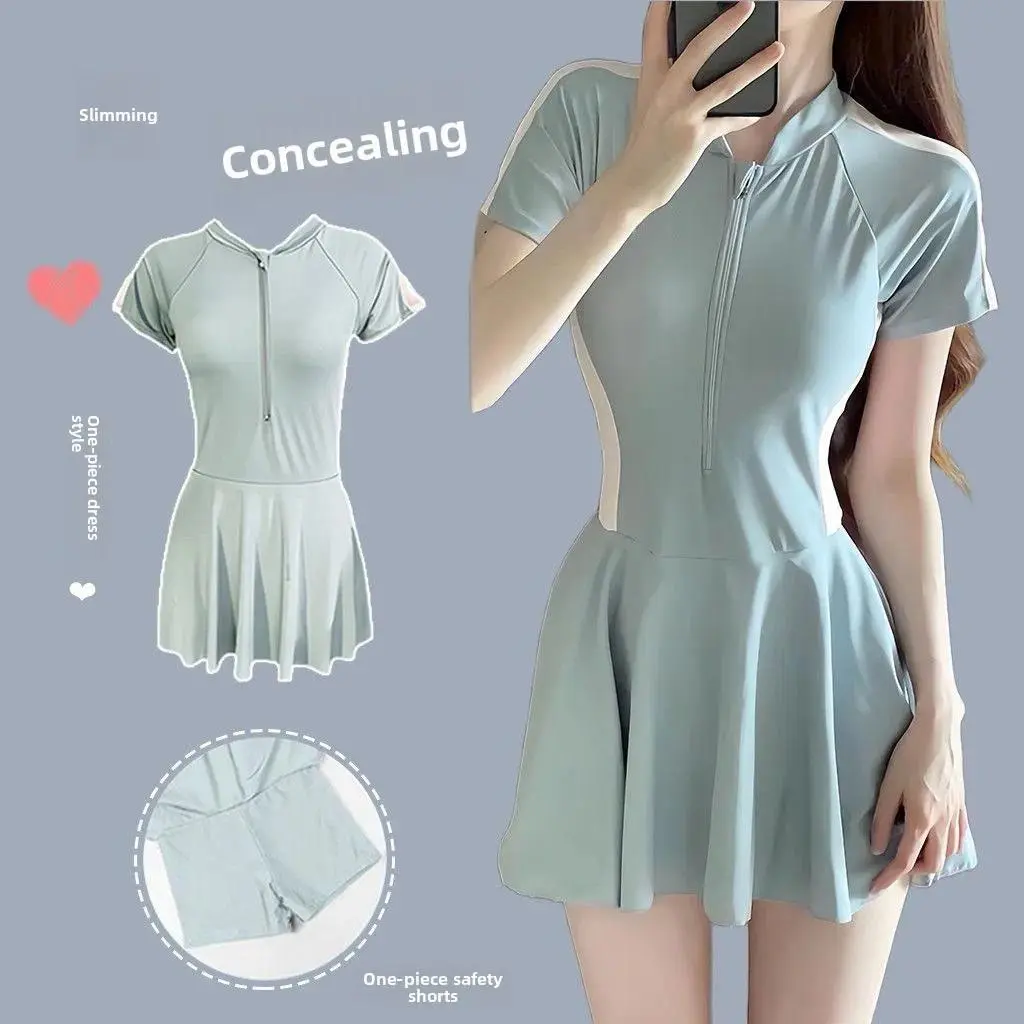 New Women's One-Piece Swimsuit High Elasticity Thermal Spring Bathing Suit Tummy Control Suitable for Swimming And Water Sports