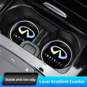 2Pcs Car Coaster Water Cup Anti-slip Pads Auto Accessories For Infiniti QX80 QX60 QX50 QX65 QX55 Q60 Q70L QX30 Q50 QX70 Q30 Q70 EX FX JX