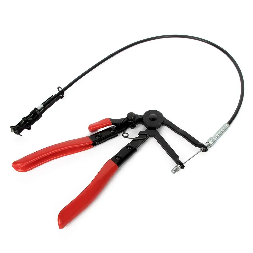 Flexible Wire Clamp Pliers, Car Water Hose Clamp Tightener with Rotating Claw Lock Tool, Ring Flat Band Hose Clip Remover and Installer, Hose Removal Pliers