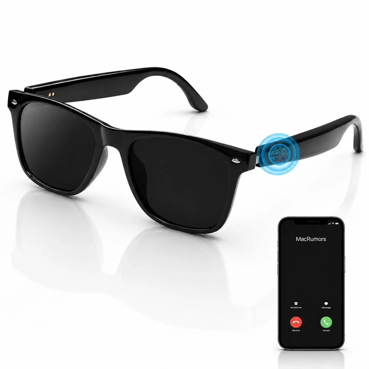 Smart Bluetooth Glasses for Men Women, Wearable Tech Glasses, Open-Ear Audio Glasses with Wireless Music, Built in Mic, Hands-Free Calls, Touch Control and Voice Assistant for Driving Cycling Running