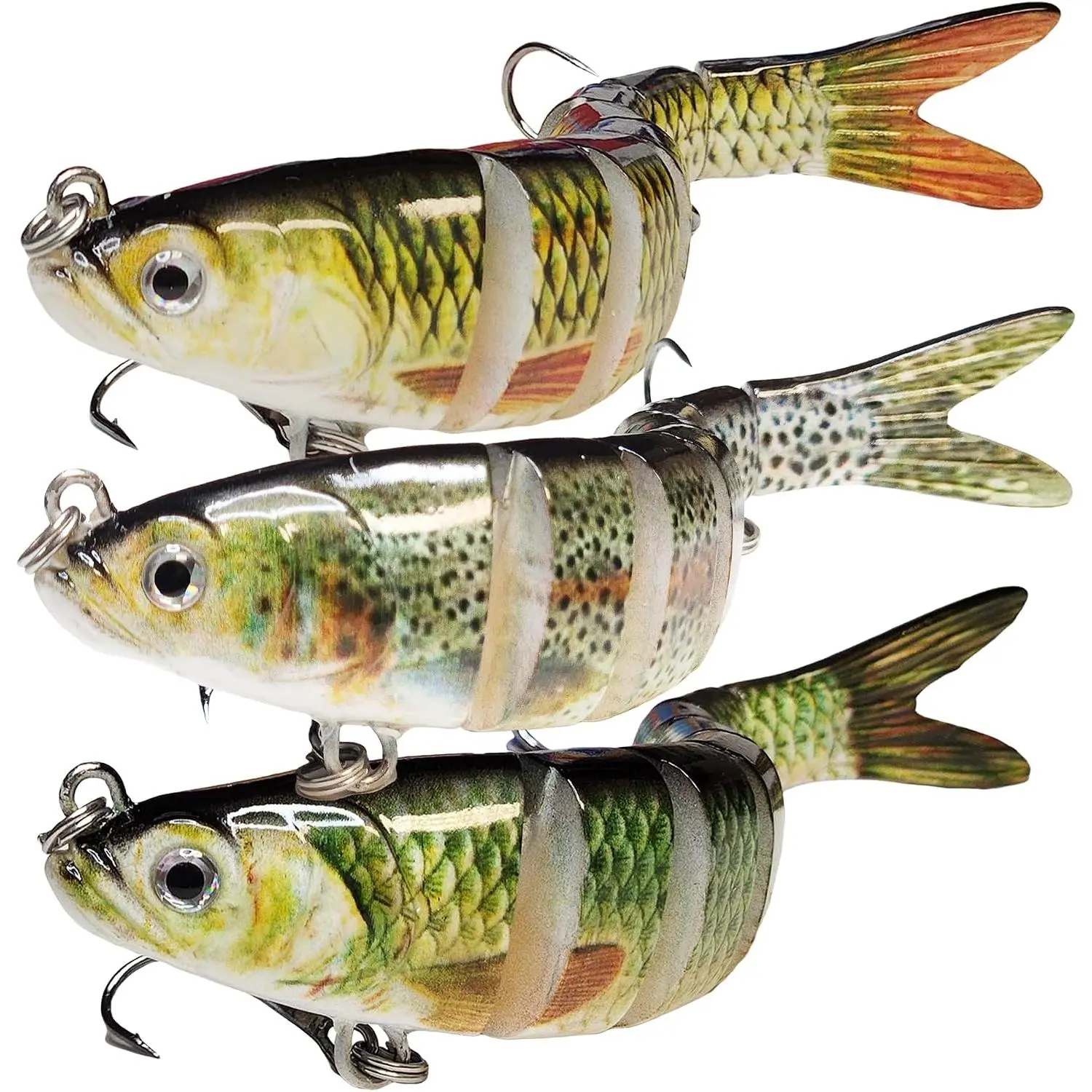 Fishing Lures for Bass Trout Crappie, Lifelike Swimbait Soft Plastic Baits with  Realistic Eyes, Slow Sinking Action for Freshwater and Saltwater Fishing Gifts for Men