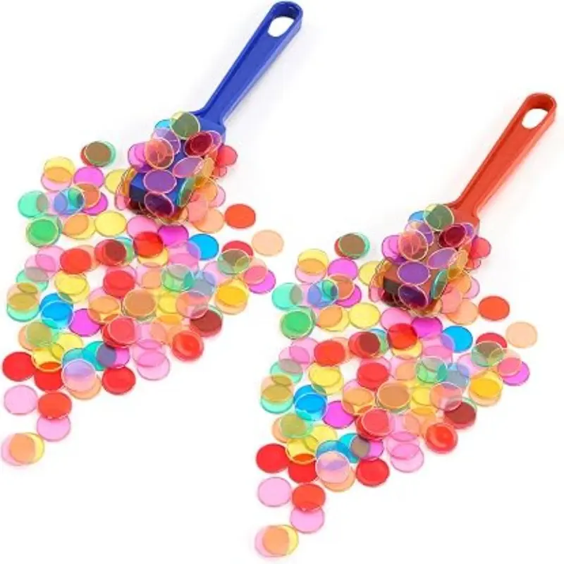 202-Piece Bingo Disk Set with 2 Bingo Shakers and 200 Game Disks, Fun Family Games, Team Building, Educational Activities