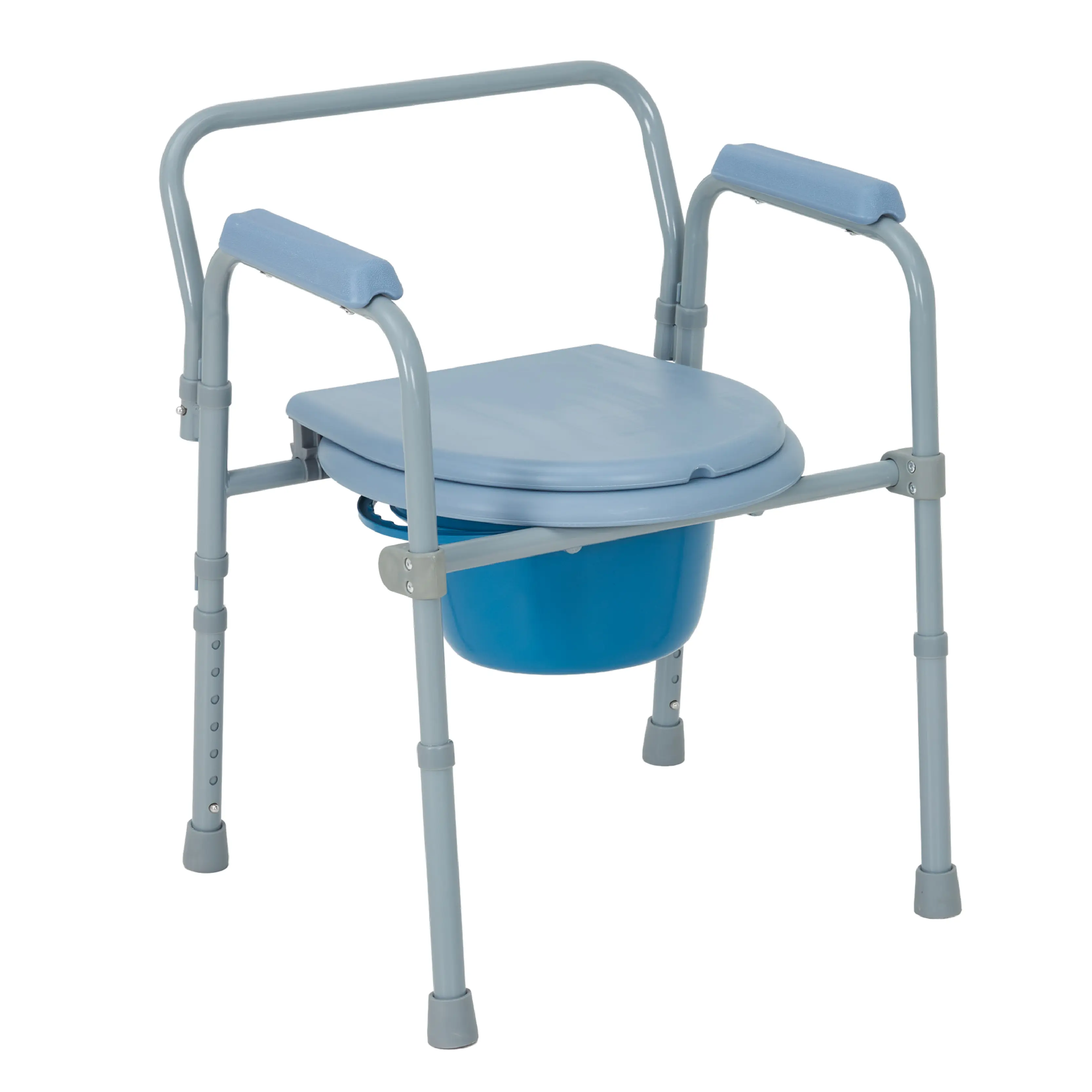 3-in-1 Bedside Commode Chair - Adjustable Height Toilet for Adults & Seniors - Portable Shower & Potty Chair - Supports 300 lbs - Model 6001A