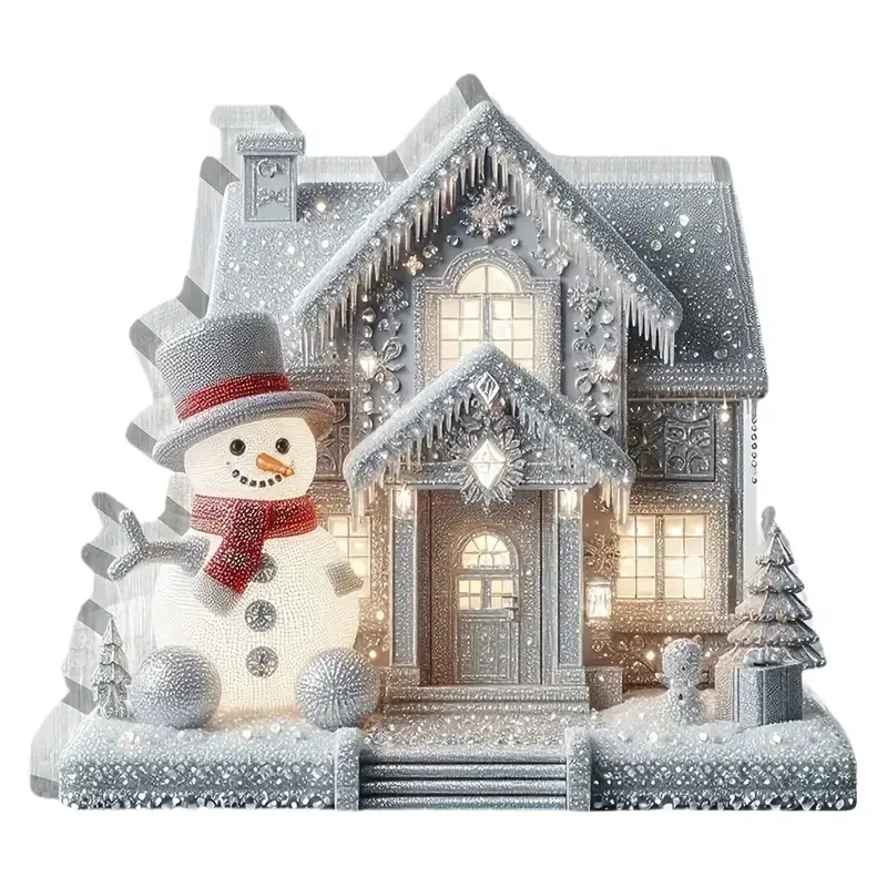 Charming Snowman Acrylic Decoration, 2D Transparent Desktop Ornament, Perfect Birthday & Graduation Gift, Christmas House Decor