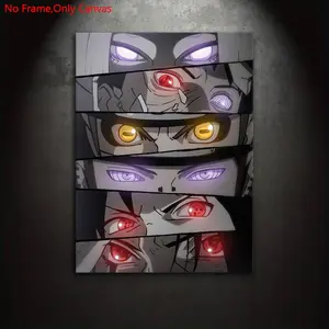 Frameless Canvas Painting Print Poster, Unframed Classic Japanese Anime Eyes Artistic Art Print, Anime Design, Perfect Gift for Anime Fans, Ideal Wall Decoration for Bedroom, Living Room, Kitchen, Dorm Hallway, Modern Wall Art, Art Work For Wall Decor