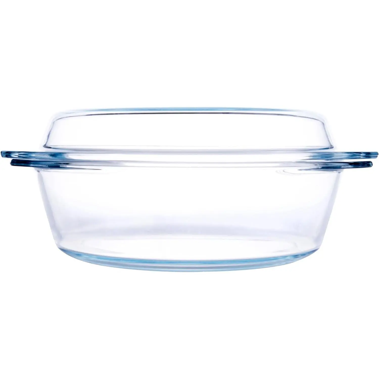 Round Tempered Glass Casserole Dish with Lid, Glass Casserole Baking Dish for Oven, Freezer and Dishwasher Safe - 2.5QT