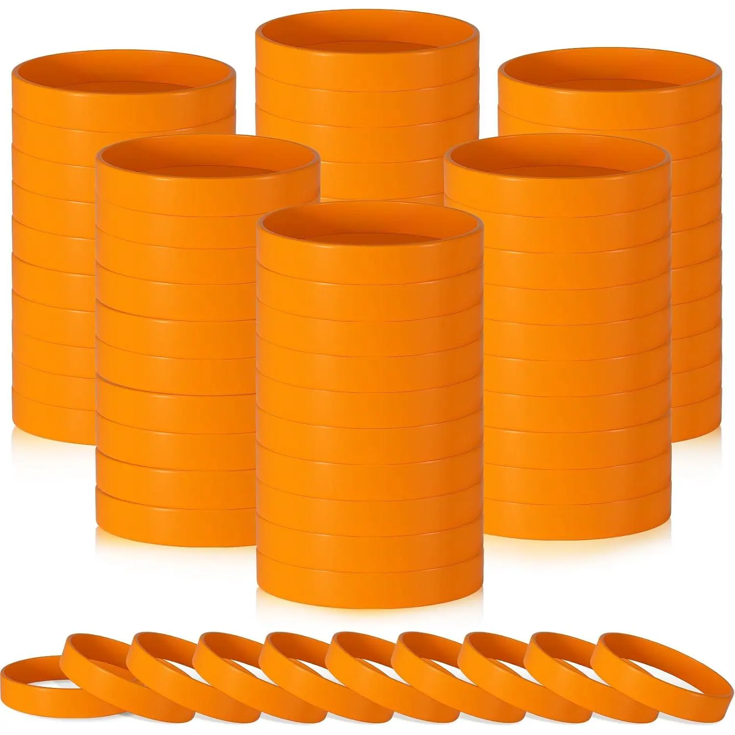 100 count Plain  Wristbands Bulk Blank Rubber Bracelets Unisex Party  Supplies