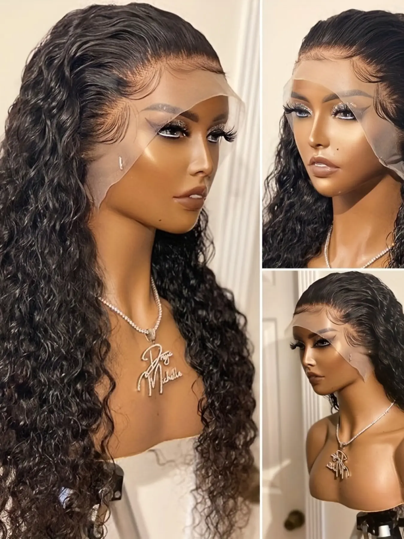 Trendy Natural Ultra-Soft 26-Inch 180% Density Curly Lace Front Wig, Pre-Pulled Daily Use, All Seasons Synthetic Hair, Lace Frontal Wigs