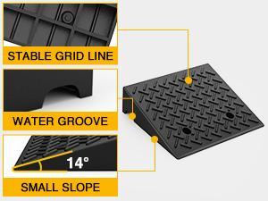 Nilight Rubber Curb Ramps, 6.3" Rise Height Heavy Duty Rubber Threshold Ramp, Portable Driveway Ramps for Cars Wheelchairs Scooter Lawn Mower, 7000lbs Load Capacity, 2 Pack Black dealsforyoudays