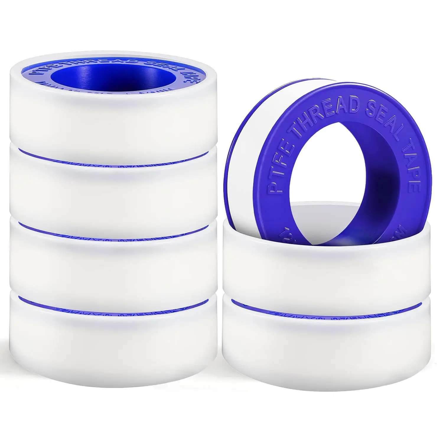 6 Rolls  Plumbers Tape, Teflon Tape, PTFE Thread Seal Tape, High-Density Thread Sealant, for Shower , Water Pipes (1/2 in X 394 in)