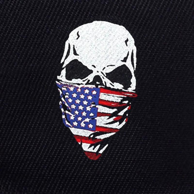 2026 Unisex American Flag Skull Embroidered Hip-Hop Hat Outdoor Sports Adjustable Sun Protection Casual Hat for Spring and Autumn Travel, Tourism, Beach Vacation