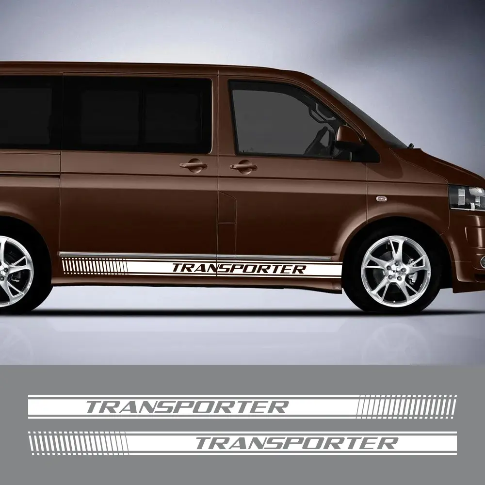 1Pair Car Stickers For Volkswagen VW Transporter T5 T6 California Camper Van Graphics Stripes Vinyl Decals Auto Tuning Accessories Side Decals