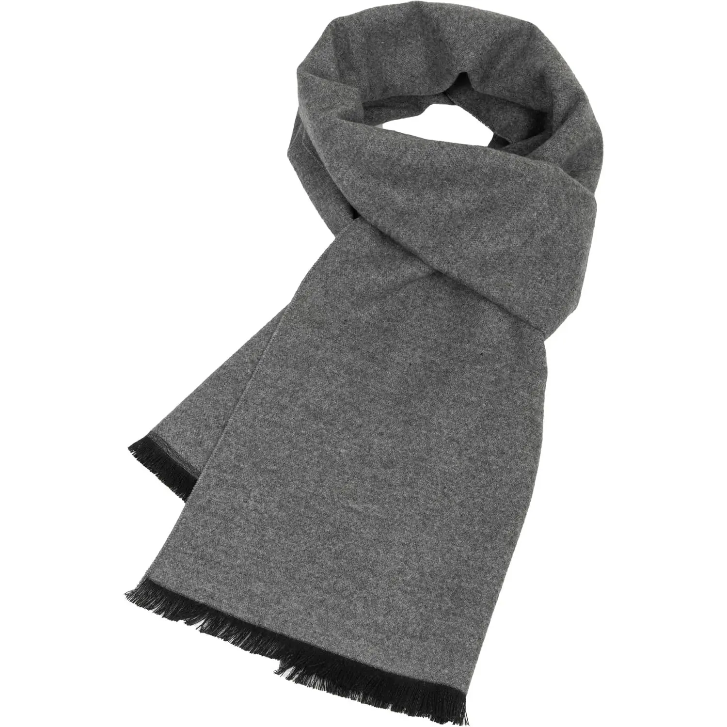 Mens Winter Soft Warm Solid-Tassel-Feel-Scarves Chunky Long Scarves for Cold Weather 11.8 * 70.8 inch