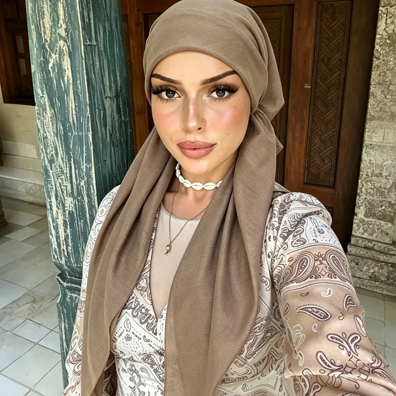 Women's Solid Color Modest Instant Hijab, Elegant Minimalist Breathable Comfortable Hijab, Fashionable Soft Modesty Hijab for Women & Girls