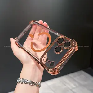 Four Corner Shockproof Magnetic Phone Case Compatible with iPhone 18 17 16 15 14 13 12 11 Pro Max，Full Body Protective Cover Anti Drop Durable Magnetic Absorption Phone Case