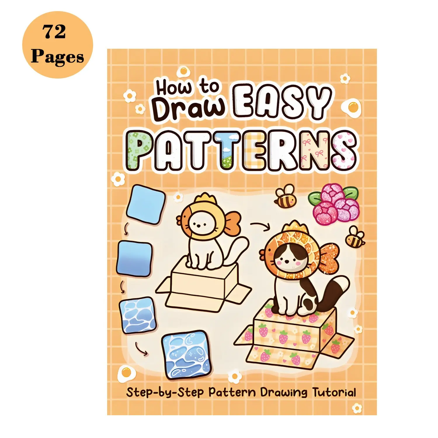 Easy Pattern Drawing Tutorial Book, Cute Cartoon Hand-Drawn Style, Step-By-Step Painting Guide, Ideal for Beginners Art Learning