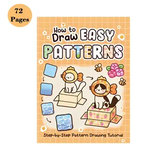 Easy Pattern Drawing Tutorial Book, Cute Cartoon Hand-Drawn Style, Step-By-Step Painting Guide, Ideal for Beginners Art Learning
