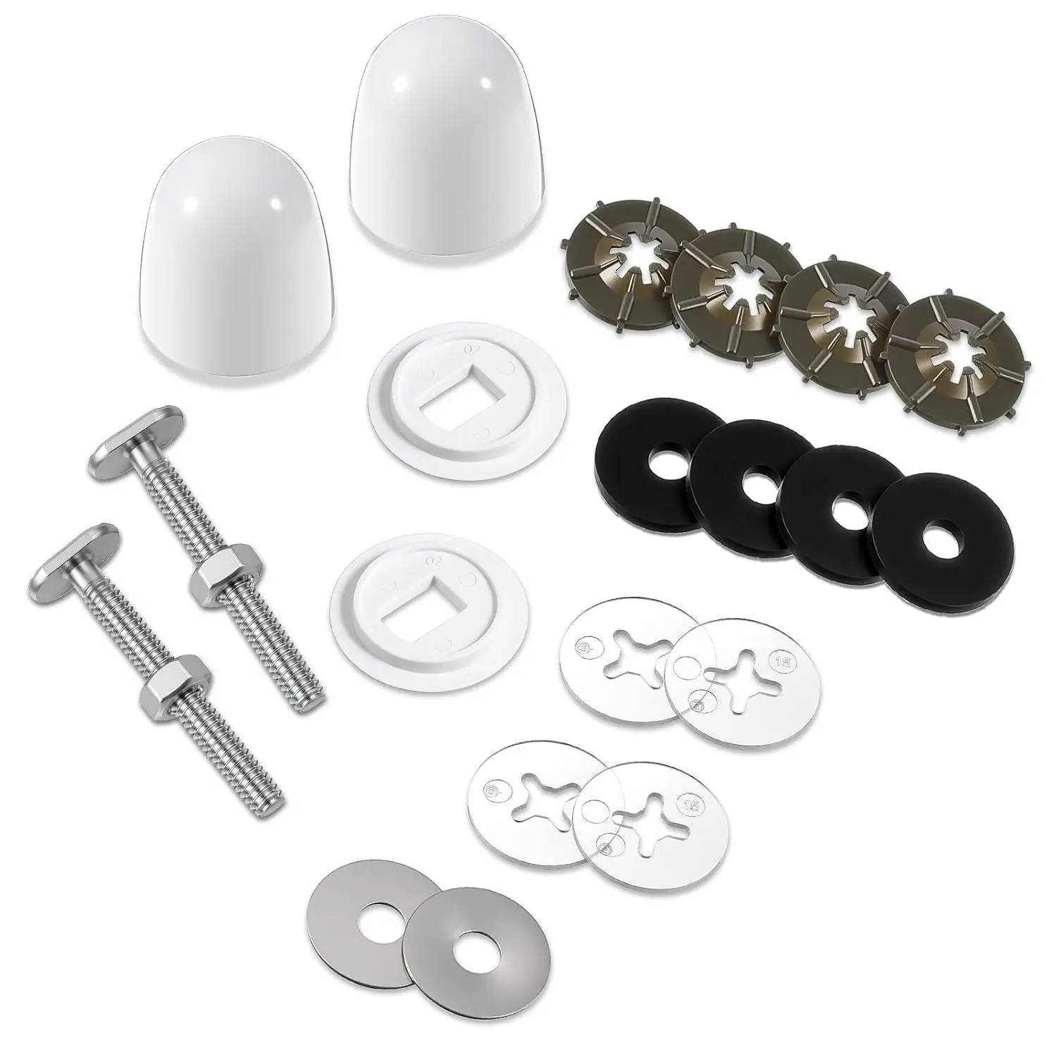 Toilet Floor  and Caps Set  Toilet Floor  and Caps Set, Toilets  Bolt  Stainless Steel Toilets Flange Repair Kit with Bolt, Nuts, Washers and Cap