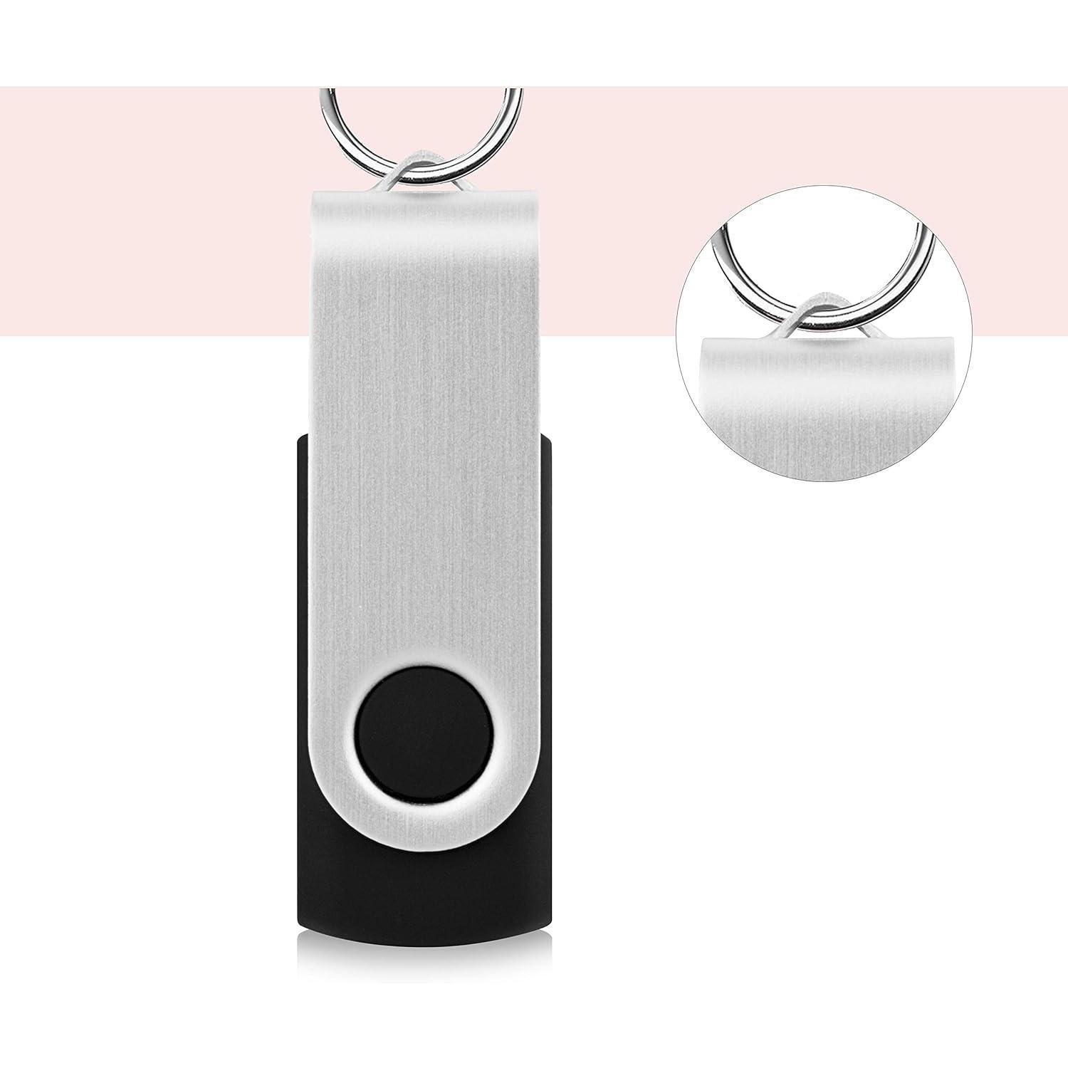 10 Pack 4GB Flash Drive 4gb USB 2.0 Flash Drives USB Drive Jump Drive Bulk Thumb Drive Swivel Memory Stick Black