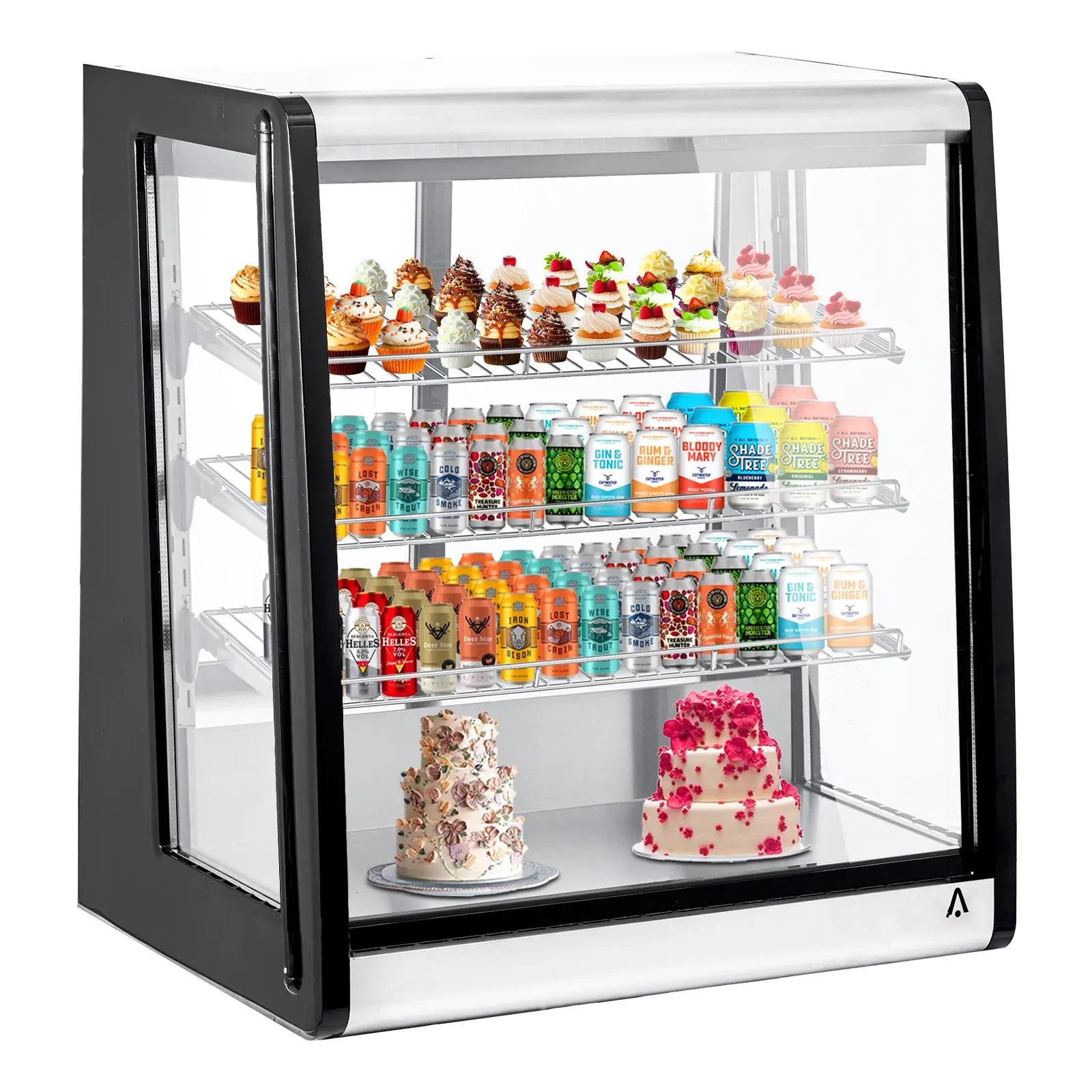 Commercial Countertop Display Refrigerator with LED Light Anti-Fog Glass Cake Display Case 32-53.6F Digital Temperature Control Pastry Merchandiser Fridge Auto Defrost Beverage Cooler for Bakery Cafe Restaurant 5.3 7 10.9 Cu.Ft