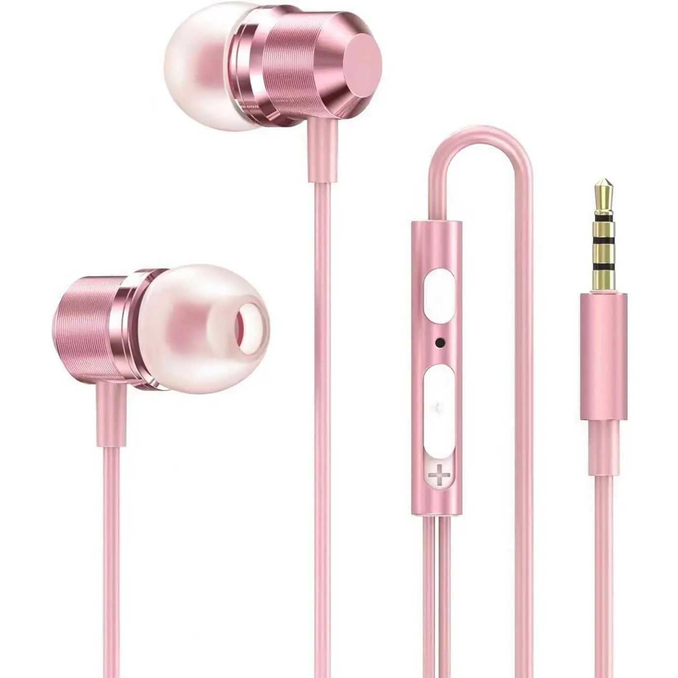 Rose  Earbuds, Girls  Earphones Wired with mic, Volume Control in Ear Headphones 3.5mm for Smartphones Mp3 Tablet Laptop