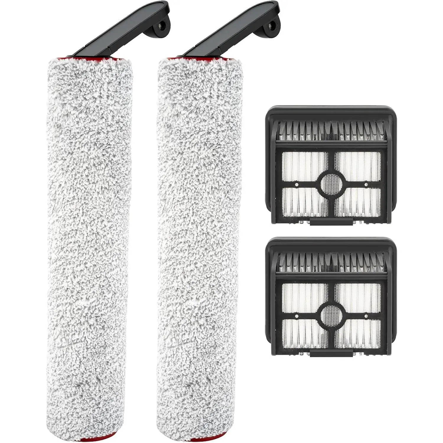 (4 Pack) H12 Pro Brush Rollers and HEPA Compatible with H12 Pro/ H12 Dual Wet and Dry Vacuum Cleaner, 2 Brush Roller, 2 HEPA, Parts