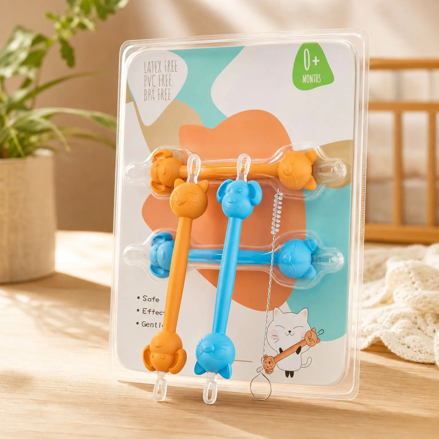 3 in 1 Baby Booger Remover & Ear Cleaner Tool - Soft Silicone Tip, Dual-End Snot and Earwax Remover, Safe Nasal Picker for Newborns, Infants & Toddlers, BPA Free(Gift)