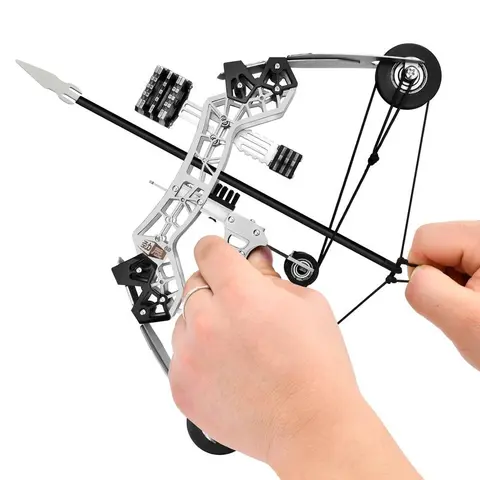 Sport-Partner Stainless Steel Mini Compound Bow and Arrow Toy Set, Beginner-Friendly Archery Gear with 8 Arrows, Easily Handheld Durable Practice Equipment, Teen Boy Gift