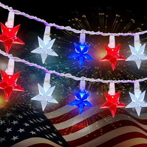 35 LED Patriotic Star String Lights, 13.6FT 4th of July Red White and Blue String Light with LED Mini Bulbs, Waterproof Connectable Independence Day Lights for Home Patio Garden Yard Memorial Dayfidget toys