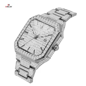 BELBI Luxury Diamond Square Quartz Smart Watch for Men, Hip Hop Style , Phones & Electronics Smart-Wearable Device