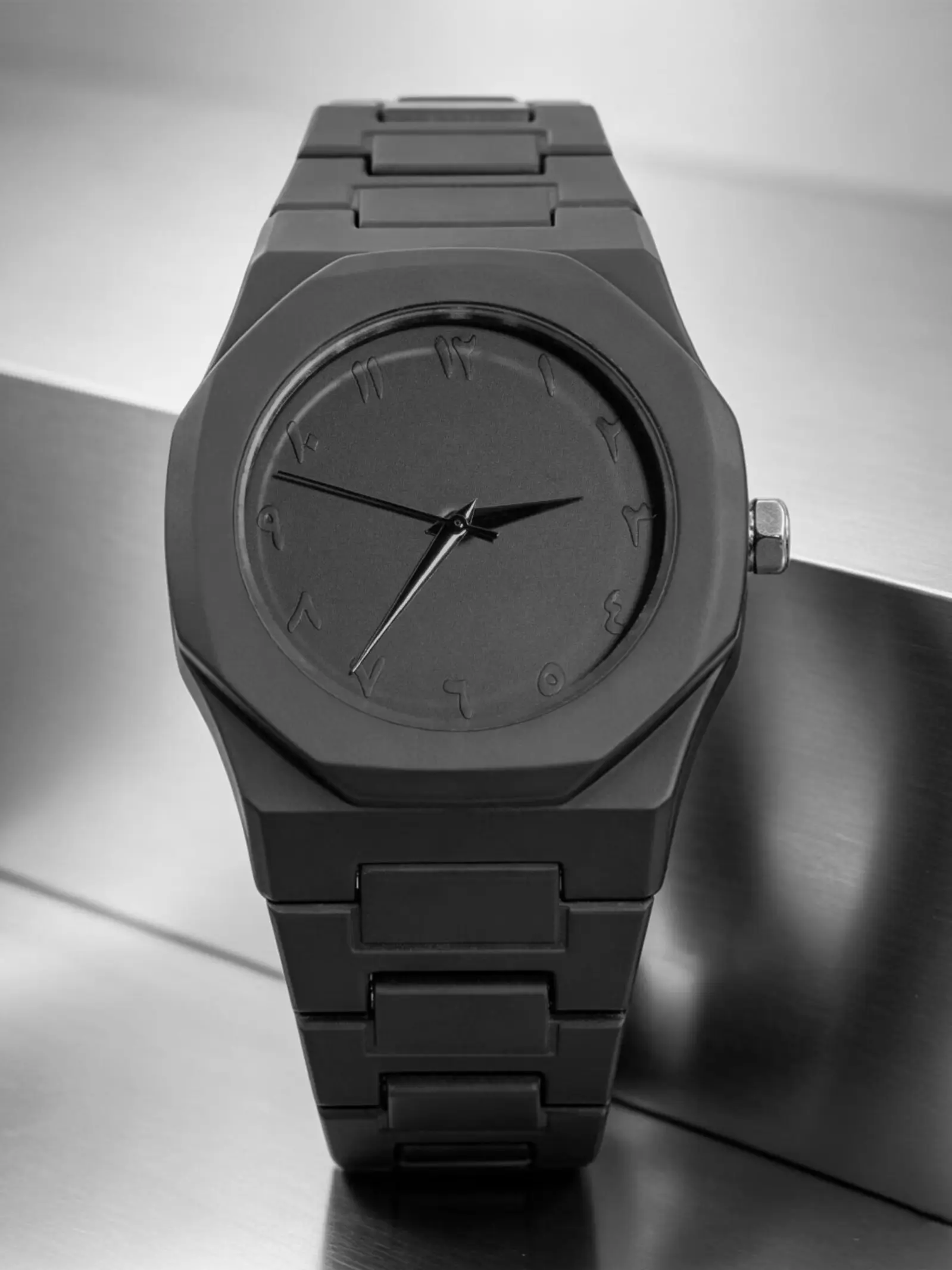 OFIMOBI All Black Minimalist Men’s Watch - Octagon Matte Quartz Wristwatch, Waterproof & Scratch Resistant, Fashion Casual Watch for Men