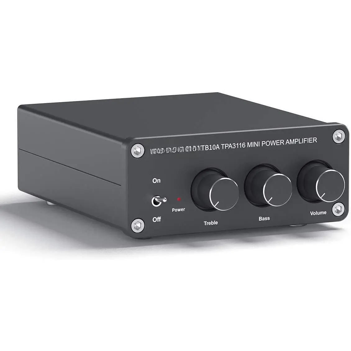 TB10A 2  Stereo  Amplifier Receiver Mini Hi-Fi Class D Integrated Amp 2.0CH for  Speakers 100W x 2 with Bass and Treble Control TPA3116(with Power )
