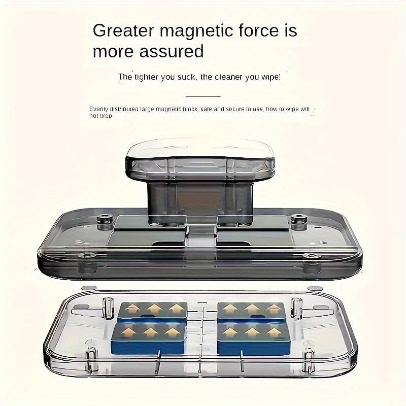 Magnetic Window Cleaner Tool, Double-Sided Strong Magnet, Safe & Practical Glass Wiper, Reusable, Suitable for Glass Thickness 3-10mm