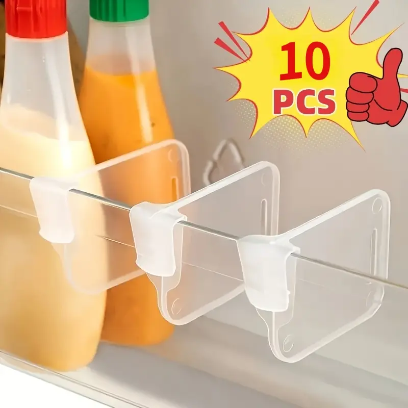 10-piece set of refrigerator side door storage dividers gift, adjustable thick transparent partition panels, free combination to save space, refrigerator organization tool gift