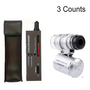 High Precision Jewelry Diamond Tester Detector, Jewelry Tester with 60X Mini LED Magnifier, Professional Diamond Measuring Instrument for Diy Beading and Jewelry Tool