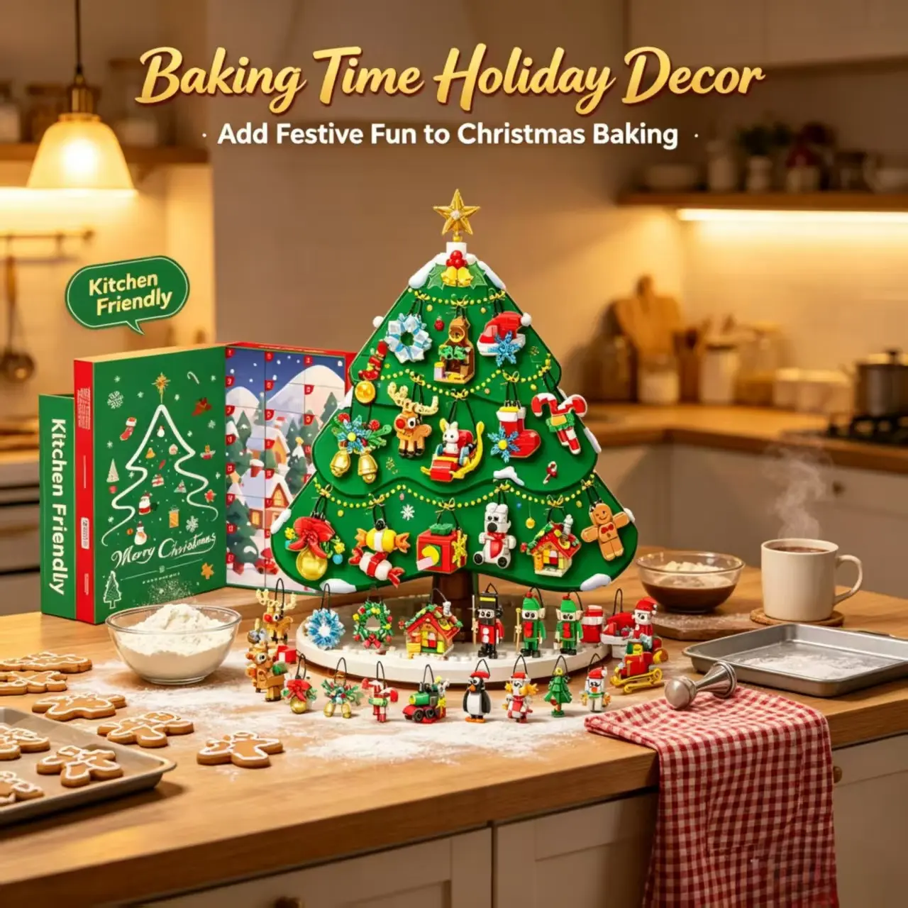 Christmas DIY Craft Kit for Kids, Educational Small Toy, Homemade Assemble Ornament, Holiday Decoration Pendant, Christmas Tree Charm