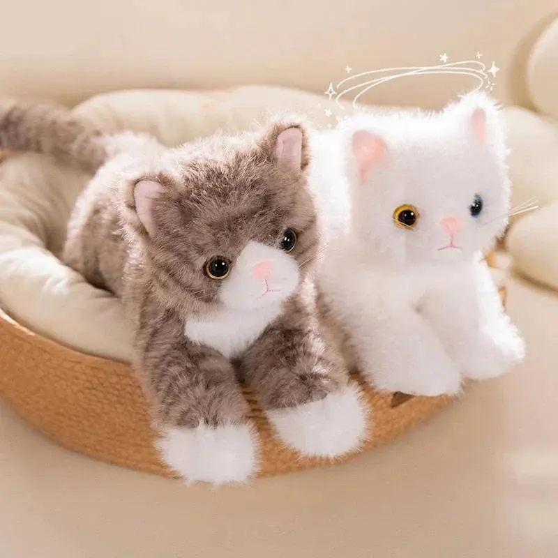 High-Quality Unisex 40/50cm Cute Simulation Kittens, Soft Plush 5-Colour Cat Models, Non-Low-Quality Materials, Kids' Valentine's Day Gift (Classic & Novelty Toys)