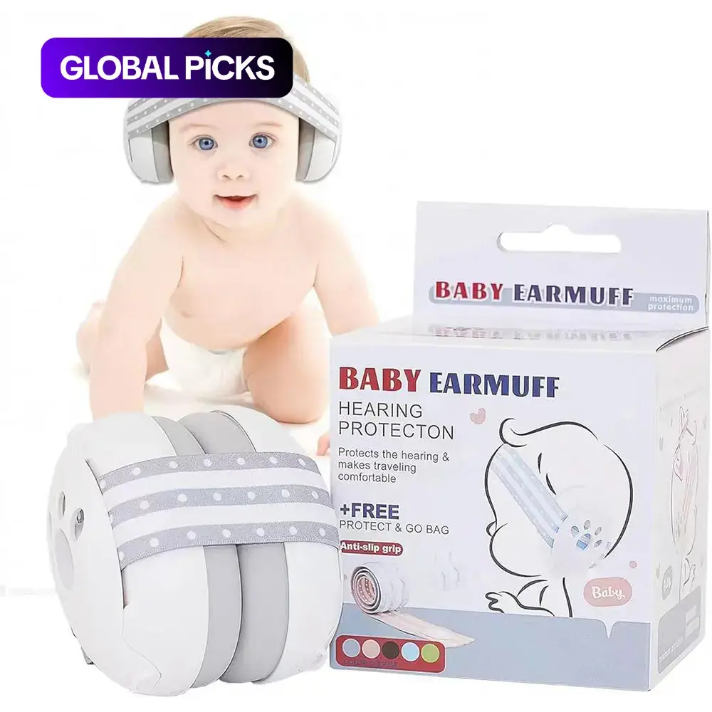 Baby Ear Muffs Noise Protection for Babies Toddlers up to 36 Months Adjustable Infant Noise Cancelling Headphones Against Hearing Damage Improves Sleep Baby Airplane Essentials Gift #GLOBAL PICKS
