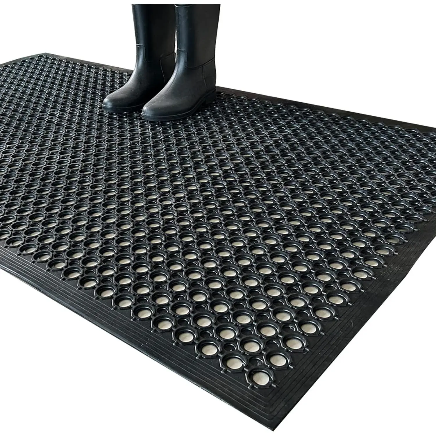 Outdoor Rubber Floor Mats Anti Slip 60 x 35 Restaurant Commercial Kitchen Rubber Drainage Mat Heavy Duty Mat for Outside Entrance Garage Garden Industral Pool Bar Wet Area
