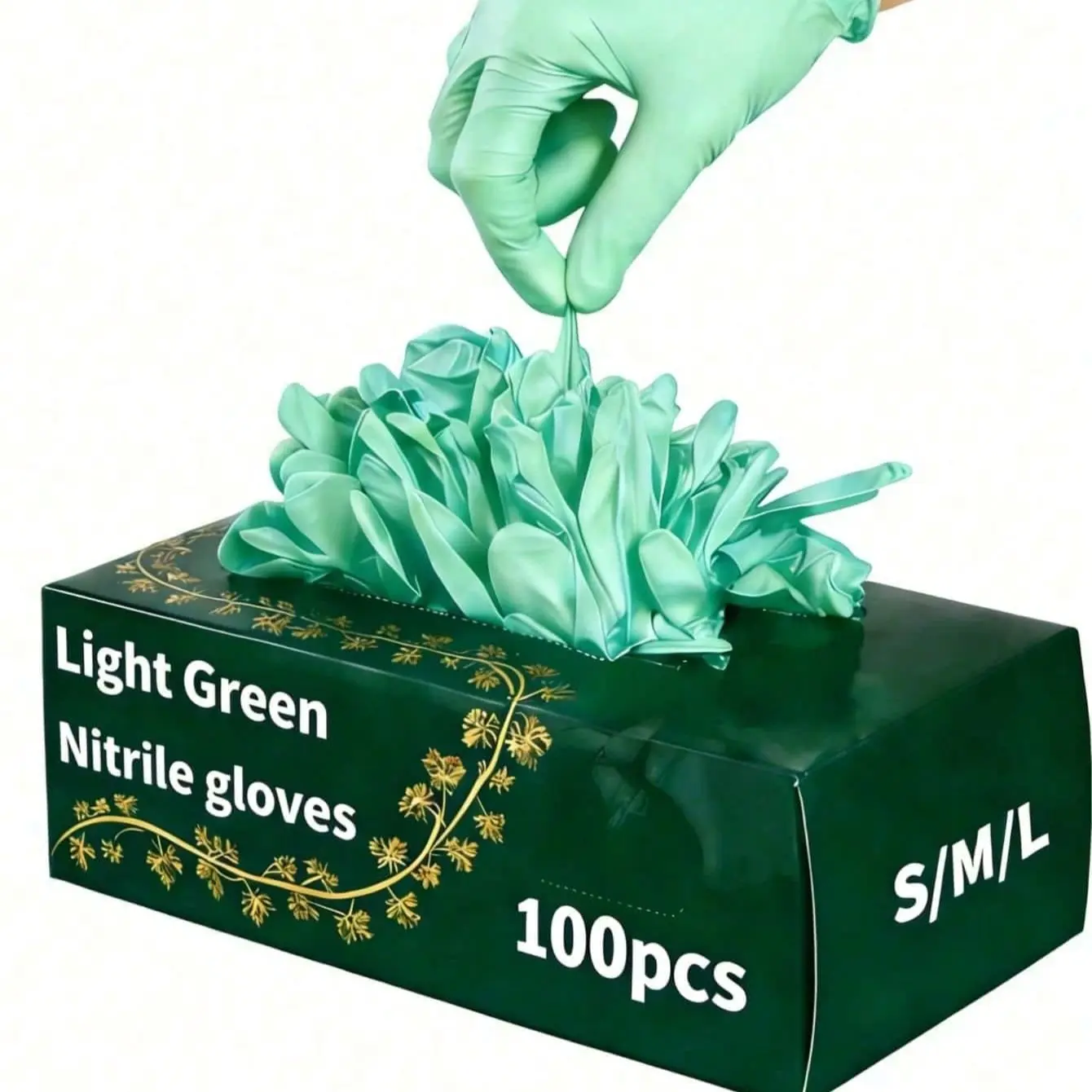 Watermelon Powder-Free Nitrile Gloves, 100 Pcs, Durable Household Cleaning Gloves, Ideal for Hair Coloring, Tattooing, Machine Repair