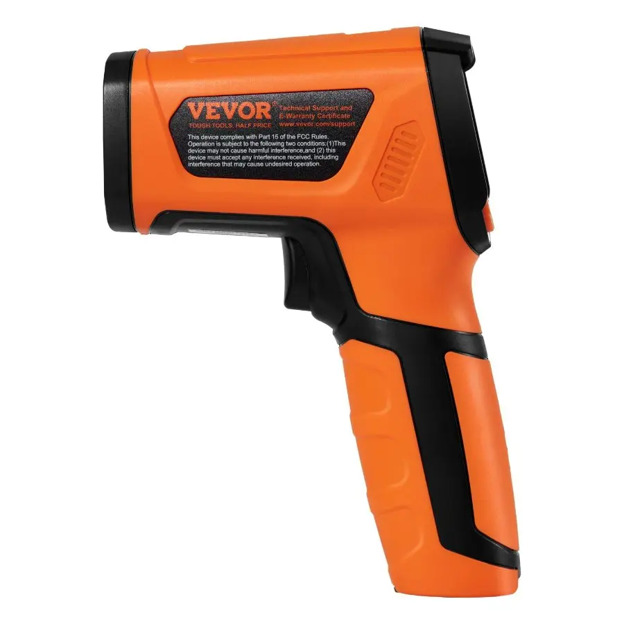 VEVOR Infrared Thermometer, -402732F Dual Laser Temperature Gun Non-Contact, Handheld IR Heat Temperature Gun with Adjustable Emissivity for Metal Smelting/Cooking/Pizza Oven/Engine(Not for Human)