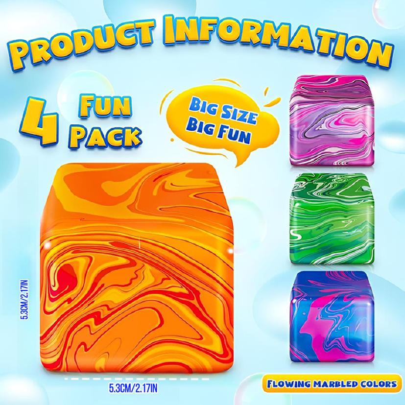 Square Maltose Candy Textured Soft Rubber Squishies Fidget Toy - Slow-Rebounding, Stress-Relieving Decorative Piece for Home, Office Relaxation, Fidget Toys