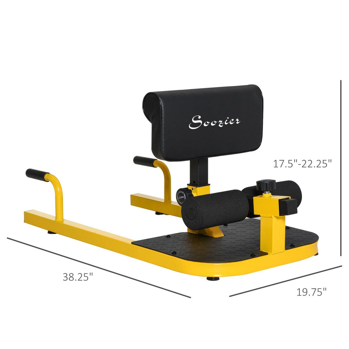 [Fahuac] 3-in-1 Sissy Squat Machine for Home Gym - Adjustable Hyperextension Bench, 264LBS Capacity, Steel Frame, Foam Roller Footrest, for Squats Sit-ups Push-ups.