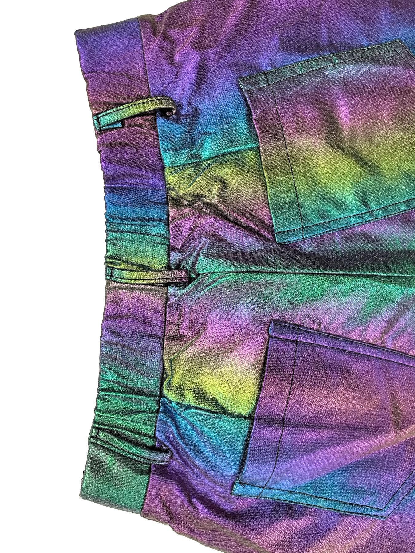 Women's Ombre Print Asymmetrical Hem Y2k Shorts, Casual Street Fashion High Waist Pocket Shorts for Daily Wear, Ladies Bottoms for All Seasons, Going Out Outfits Valentine's Day