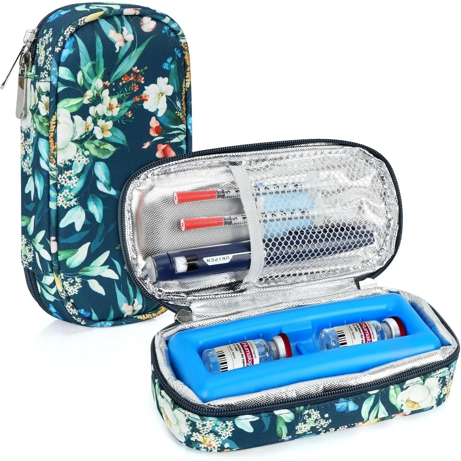 Peptide Vials Cooler Travel Case - TSA Approved Diabetic Insulin Vial Cooling Bag with Protective Ice Brick, Refrigerated Diabetes Supplies Organizer, GLP-1 Medication Storage