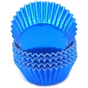 Blue Foil Cupcake Liners Muffin Baking Cups for Party and More, 100-Count